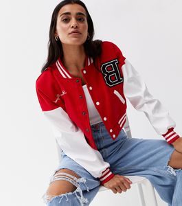 Chaquetas Varsity personalizadas para hombre, chaqueta informal con soporte XL, poliéster transpirable, manga de cuero para niños, bordado liso en blanco, Letterman Varsity - Product Image 5