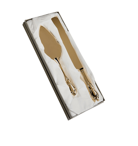 Serveur de gâteau en laiton de dernière qualité avec des designers en laiton Long Gold Handle Cake Servant Set personnaliser l'emballage de la boîte-cadeau - Product Image 1