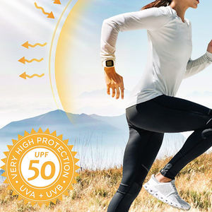 Nouveau produit Ras du cou Slim-fit Rash Guard T-shirts Protection de la peau pour les vêtements d'extérieur Manches longues Rash Guard pour les femmes - Product Image 6