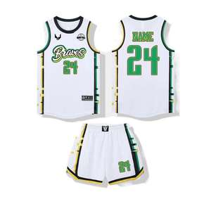 Conjunto de Pantalones Cortos y Camiseta de Baloncesto Bordados Personalizados, Uniforme Deportivo de Malla Suave de Secado Rápido para Hombre - Product Image 1