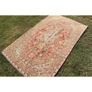 Alfombra Vintage de 4,7x7,6 pies, Alfombra Turca, Alfombra Roja Marrón Estilo Suroeste - Product Image 2