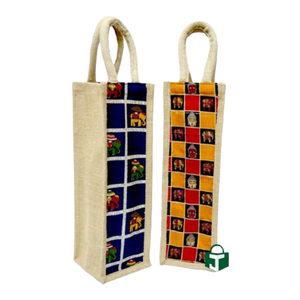 Bolso de mano de yute, 1 botella - Product Image 4