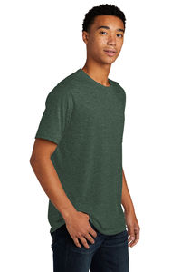 Camisetas de cuello redondo bordadas personalizadas, camiseta de fibra de bambú con mezcla de algodón/poliéster, cuello redondo - Product Image 5