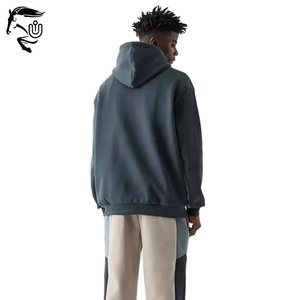 Chándal de talla grande para hombre, ropa de calle personalizada, Sudadera con capucha de gran tamaño con mangas raglán y pantalones de chándal con logotipo, fabricación de forro polar - Product Image 3