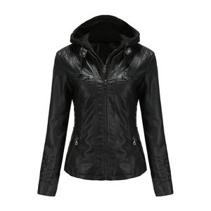 Chaqueta de Motociclista para Mujer, Nueva Colección Otoño 2026, con Capucha, Cierre, Forro de Lana/Poliéster/Lycra y Piel de Oveja, Estilo Urbano, Corte Holgado - Product Image 1