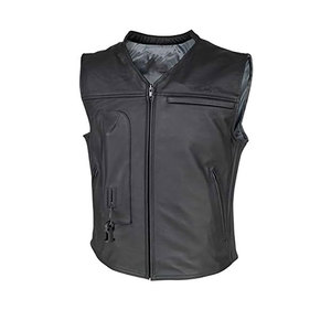 New Arrival Top High Quality Men Leather Vest Latest Design <b>Bike</b> Leather Vest For Men - Product Image 1