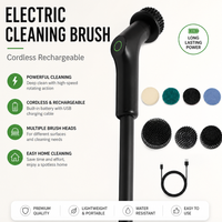 Nettoyeur rotatif sans fil rechargeable 2000 mAh avec 7 têtes de brosse, brosse de nettoyage électrique pour fenêtre, cuisine, mur, sol