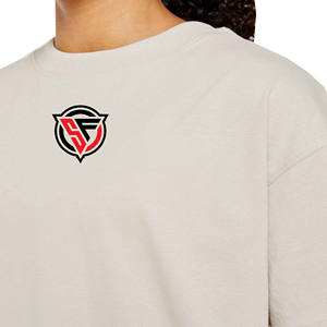 Camisetas holgadas de gran tamaño para mujer, camiseta de manga corta con cuello redondo en blanco y hombros caídos con estampado de algodón 100% personalizado para mujer - Product Image 6