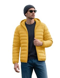 Veste matelassée légère en toile pour homme, à capuche, col montant, chaude, d'hiver, doublée, résistante à l'eau, entièrement zippée, qualité supérieure - Product Image 3