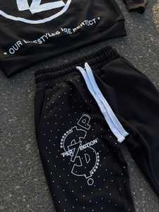 กางเกงวอร์มทรงหลวมผ้าฟลีซโอเวอร์ไซส์สำหรับผู้ชายกางเกงขาบานผ้าคอตตอนผ้าเฟรนช์เทอร์รี่ออกแบบได้ตามที่ต้องการ - Product Image 5