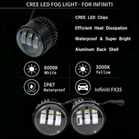Phare antibrouillard LED double couleur 20W 9-30V 3000K/6000K pour pare-chocs avant, référence 26150-1CA0A, pour remplacement sur Infiniti FX35 SUV - Vente en gros