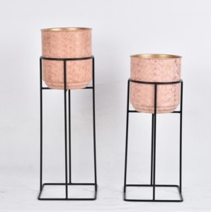 Maceta Personalizada con Acabado en Cobre de la Mejor Calidad, Soporte de Hierro con Recubrimiento de Polvo Negro, Ligera, Ecológica, Duradera, para Uso en Interiores del Hogar - Product Image 2