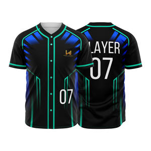 เสื้อเบสบอลผู้ชายแบบสั่งทำ คอกลม ติดกระดุมเต็มตัว พิมพ์ลายด้วยความร้อน ผ้าโพลีเอสเตอร์ ป้องกันแบคทีเรีย ระบายเหงื่อได้ดี - Product Image 6