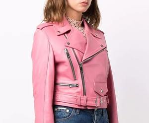 Veste en cuir véritable respirante de haute qualité pour femmes pour l'hiver - Motocyclisme Vêtements décontractés Couleurs personnalisables Courte - Product Image 4