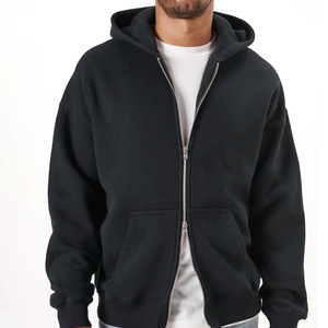 Nueva Llegada, Sudaderas con Capucha Casuales para Hombre, con Cierre, Color Negro y Verde Sólido, 100% Algodón, Impermeables - Product Image 4