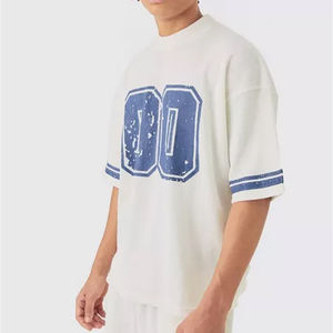 Ensemble décontracté d'été pour homme, 2 pièces, avec t-shirt à épaules tombantes et short, logo personnalisé, grandes tailles - Product Image 3