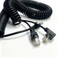 Câble Ethernet spiralé 8 cœurs, câble réseau enroulé à angle droit, câble flexible rétractable à ressort, longueur personnalisée