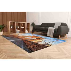 Alfombra Moderna Estampada con Vista del Puente de Brooklyn, Alfombra Decorativa para el Hogar, con Pelo Suave - Product Image 5