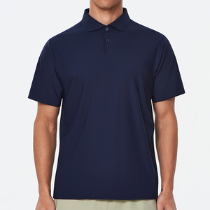 Polo en coton respirant pour hommes, personnalisable avec logo brodé, manches courtes, tricoté, pour le golf, vente en gros - Product Image 3