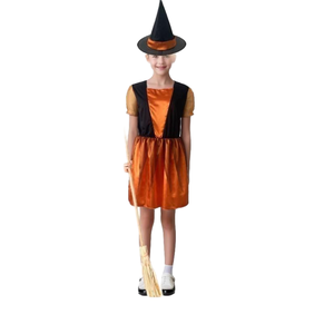 Vestito perfetto per bambini Costume Cosplay da strega arancione per Halloween e fantasia - Product Image 1