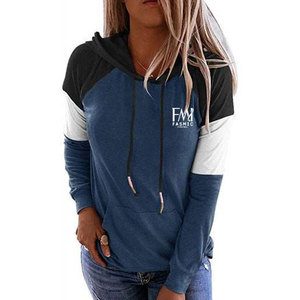 Sudadera con capucha larga con hombros descubiertos para mujer con patrón personalizado Estilo de ropa de calle para logotipo frontal de invierno Diseño liso con capucha - Product Image 1