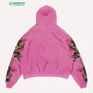 Heavyweight Streetwear 2026 Oversized <b>Acid</b> Washed Blank Unisex Hoodie <b>Drop</b>-Shoulder Fleece/French Terry 100% Cotton Sweatshirts - Product Image 3