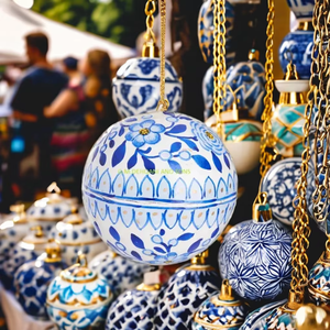 2025 accessoires artistiques en papier mâché du Cachemire pour support d'arbre de Noël ornés de motifs décoratifs faits à la main - Product Image 4