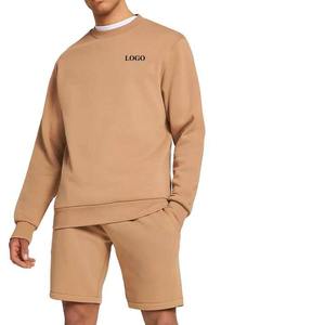 Venta al por mayor de sudaderas cortas para hombre y conjuntos de Jogger logotipo personalizado chándal Unisex 2 piezas chándal conjunto, chándal corto hombres - Product Image 4