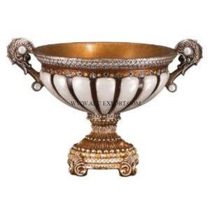 Set of 2 Wedding Party <b>Decoration</b> Flower Vases <b>Rose</b> <b>Gold</b> Polished Metal and Crystal Table Ware Indoor Flower Decorative Trumpet - Product Image 6