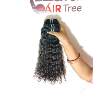 Extensiones de Cabello Humano Remy Ondulado Natural Negro Sin Procesar de un Solo Donante, Tejido de Templo Indio, Doble Trama a Máquina - Product Image 3