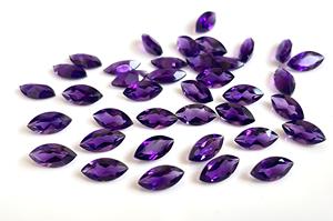 Améthyste naturelle Marquise 5x10mm Coupe à facettes-Coupe améthyste en vrac de qualité supérieure - Product Image 5