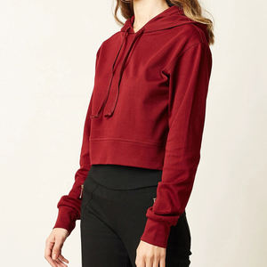 2025 mejor venta caliente precio barato mujeres Crop Top sudaderas con capucha logotipo personalizado y tamaño de manga larga hecho Pakistán - Product Image 2