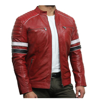 Veste en cuir de motard pour homme, nouvelle mode 2020, coupe ajustée, design avec couleur, veste en cuir pour homme adulte, vente en gros