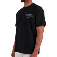 T-shirt noir surdimensionné en tricot avec imprimé au dos pour le streetwear Miami Vice, coupe décontractée ample, 100 % coton, vente en gros