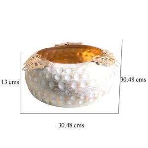 Designer Hammered Metal Decorative Bowl with <b>Butterfly</b> Accent Ideal for <b>Dining</b> <b>Table</b> Living Room and Party Setup From India - Product Image 6
