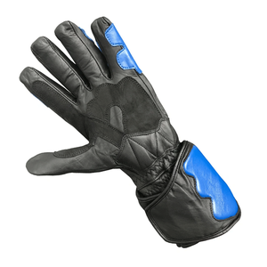 New Flexible Leather Motorbike Street Biker Reflective Gloves Motorcycle Auto Racing Wear Blue Genuine Leather Gloves For Men - Product Image 6