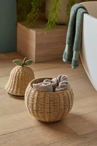 Aesthetic Lovely Accent Ideal Addition to Kid Room Give Living-space Organization a Charming Vibe Seagrass Paper <b>Basket</b> - Product Image 3