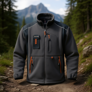 Sudadera con Capucha y Chaqueta de Forro Polar TERRATREND Talla L en Gris Oscuro/Negro/Naranja, Sudaderas y Chaquetas Promocionales - Product Image 3