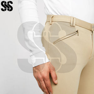 Culottes d'équitation de qualité supérieure pour hommes, mélange de coton/polyester/spandex, extensible, coupe ajustée, durable pour l'entraînement équestre, utilisation en extérieur - Product Image 4