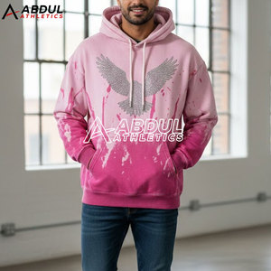 Sweat-shirts pour hommes de haute couture, lavage à l'acide, strass, conçus pour un style streetwear haut de gamme - Product Image 3