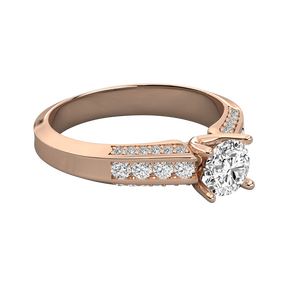 Bague pour femme en or 10 carats avec diamant solitaire cultivé en laboratoire, or rose 18 carats, clarté VS, bijoux fins, pureté du métal 14 carats, certifié IGI - Product Image 3