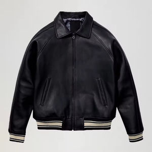 Veste en cuir respirante pour homme, chaude pour l'hiver, avec col montant, style streetwear personnalisable à prix raisonnable - Product Image 4