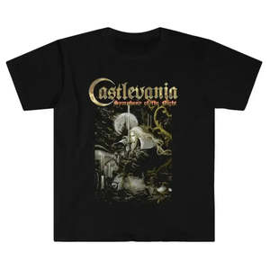 T-shirt unisexe Castlevania 100% coton jersey premium style hip-hop avec étiquette personnalisée, motif logo uni, compressé 220 grammes - Product Image 3