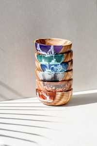 Résine bleue blanc ombragé résine époxy joint noix bol vaisselle bol voyage pliable Silicone pliable légumes bol de nourriture - Product Image 6