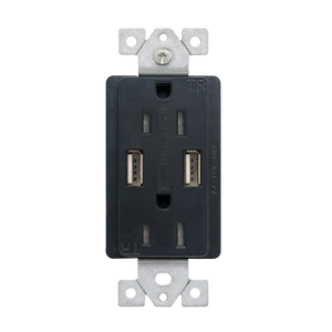เต้ารับไฟฟ้าแบบ 3 ทาง ยี่ห้อเซี่ยงไฮ้ ลินสกี้ พร้อมช่องเสียบ USB  125V 15A แบบต่อสายดินเอง สำหรับทองแดง PC 2 - Product Image 4