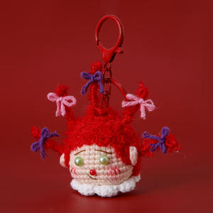 Llavero de ganchillo para bolso, muñeca divertida de peluche, colgantes de ganchillo de hilo esponjoso, set de llaveros de punto de dibujos animados para regalos - Product Image 2