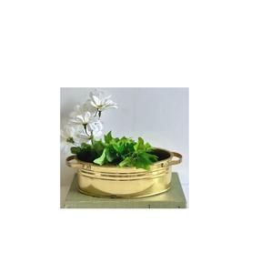 Jardinière en métal doré poli décoratif design luxueux pour bureau intérieur dessus de table salon ou balcon - Product Image 6