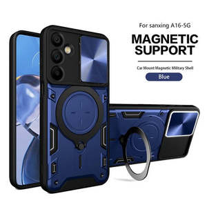 Funda con Anillo Metálico Giratorio y Cubierta para Cámara para Samsung Galaxy A17 5G y Samsung Galaxy A26 5G, Color Azul - Product Image 1