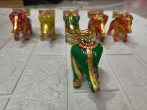 Rajasthani Decorative T Light Candle Holder With <b>Gota</b> Lace for Night Decoration,Table Centerpiece Decor,Birthday Party Decor - Product Image 3