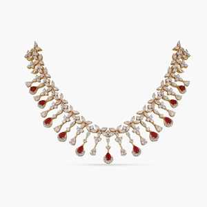 Ethnic Designer Indian Wedding Choker Necklace Dangle Earrings Zircon Stone <b>Red</b> 20 Carat 3mm Maangtika Set <b>Bracelet</b> Bridal Use - Product Image 1